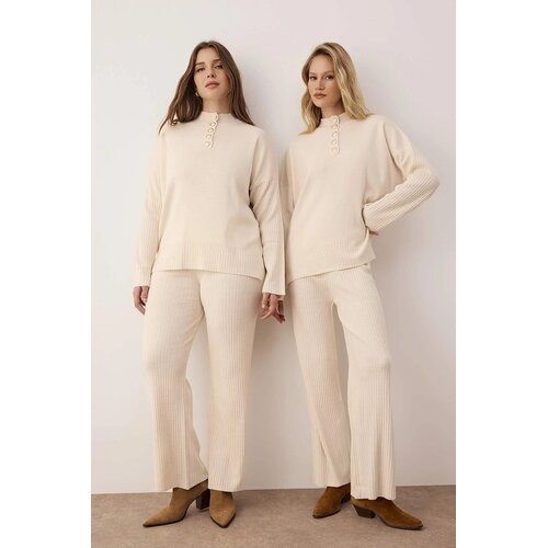 TRENDYOLMILLA ženski set duks-pantalone Twoaw26Au00016, kamen-bež Cene