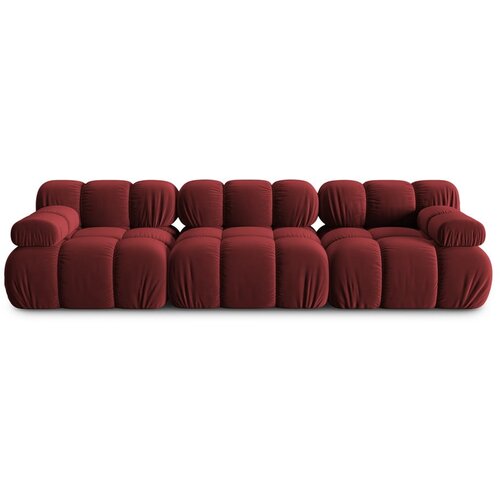 Micadoni Home rdeča žametna sedežna garnitura 282 cm bellis &amp;ndash; Slike