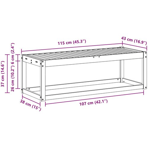  Vanjska stolica klupa Prirodna 115 x 43 x 37 cm Slike