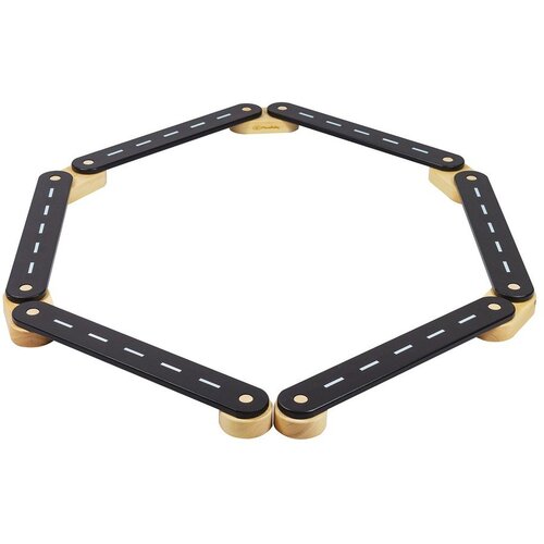 MeowBaby Crna senzorna staza od borovine 10x408x5 cm Montessori - Slike