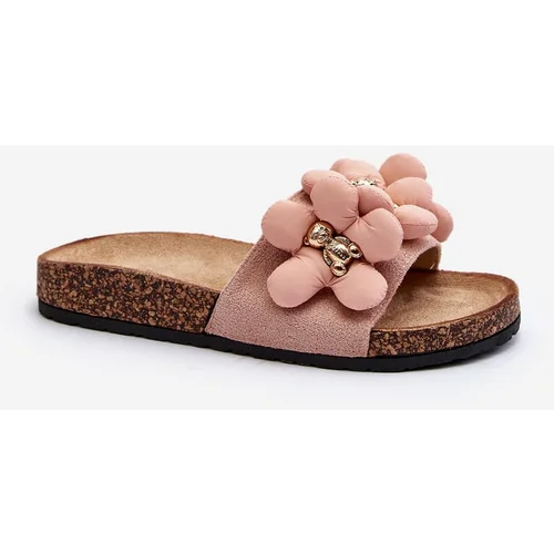 PS1 Women's Pink Embellished Slippers Bunlia