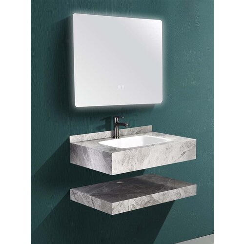 Sandonna Kupatilski set 60x50cm 1009 - Umivaonik sivo/beli sa policom i led ogledalom Cene