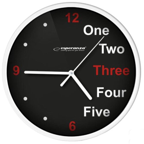 Esperanza Prague White Mechanical Clock Round Black, White Slike