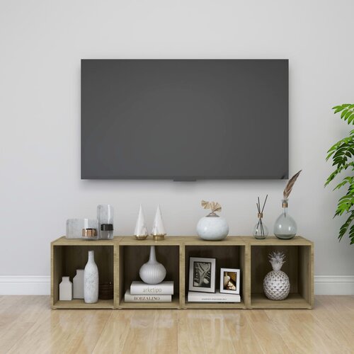 The Living Store TV omarice 4 kosi sonoma hrast 37x35x37 cm iverna plo&amp;scaron;ča - TV Omarica, (21374582) Slike