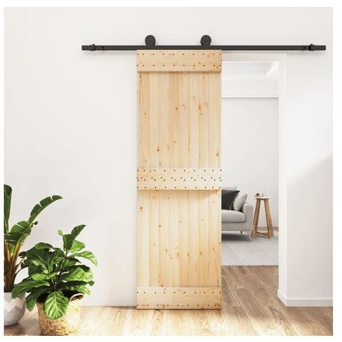 vidaXL Drsna vrata s kompletom vodil 70x210 cm trdna borovin Cene