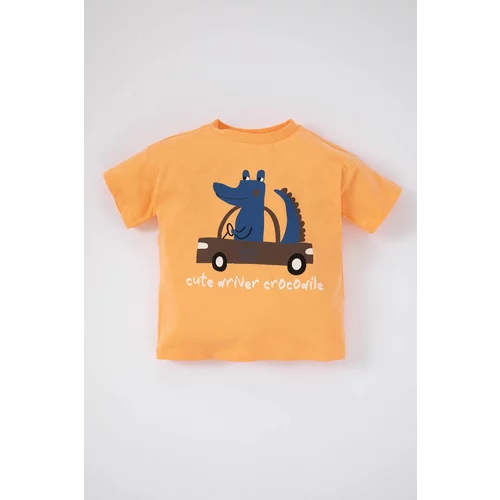 DEFACTO Baby Boy Dinosaur Printed Short Sleeve T-Shirt