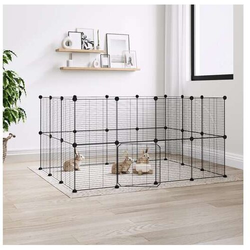 Kavez za ljubimce s 28 panela i vratima crni 35 x 35 cm čelični Cijene
