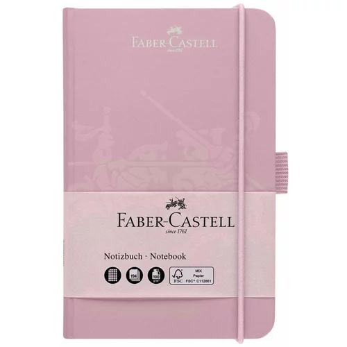 Faber-castell Beležnica A6, mali karo, roza