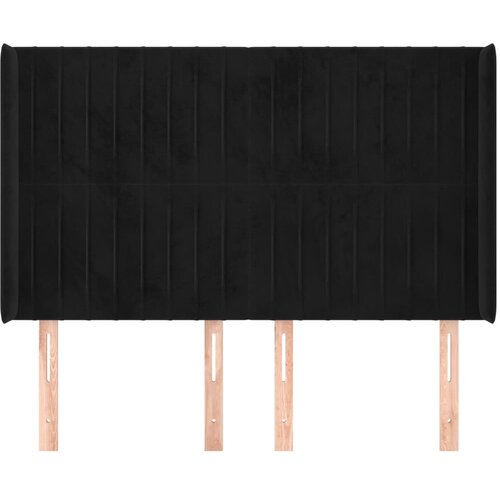  Uzglavlje s u&amp;scaron;ima crno 147x16x118/128 cm bar&amp;scaron;unasto Slike