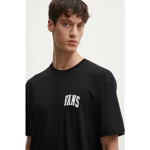 Vans Pamučna majica za muškarce, boja: crna, s tiskom, VN000HFGBLK1