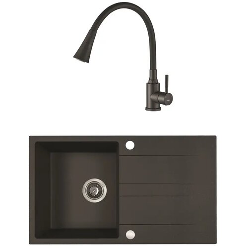 KUCHINOX Granitni sudoper Laut set s mije&scaron;alicom i sifonom, crni 76x44 cm Cijene