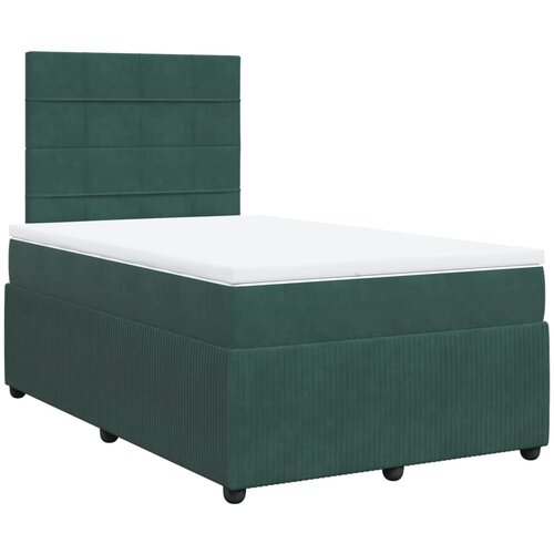 Maison Chic Box spring postelja - Vzmetna postelja z vzmetnico temno zelen 120x190 cm žamet SL4385, (21904540) Cene