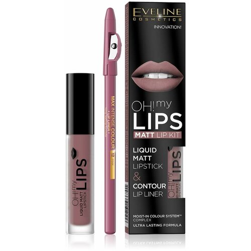 Eveline oh my lips liquid matt lipstik&lip liner 04 Cene