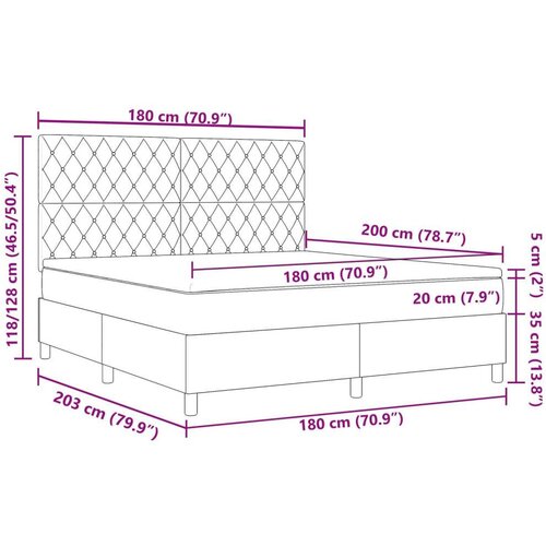 Box Spring Krevet s Madracem Tamno Siva Super King Bar&amp;scaron;un Slike