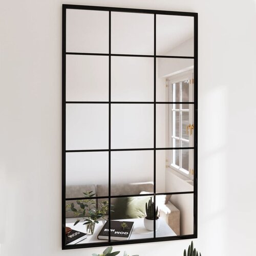 vidaXL Stensko ogledalo 4 kosi črno 100x60 cm kovinsko Cene