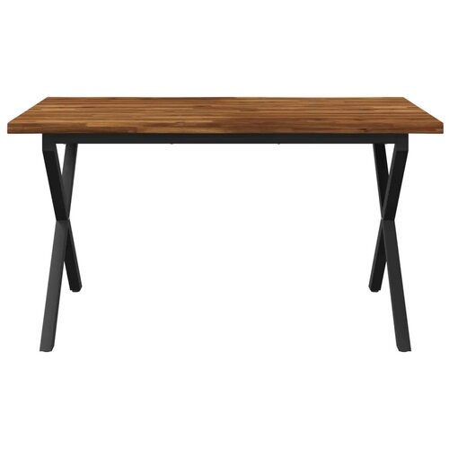  Stol za blagovanje s prirodnim rubom 160 x 70 x 75 cm Prirodna - Prirodna i crna 160 x 70 x 75 cm Živi rub Slike