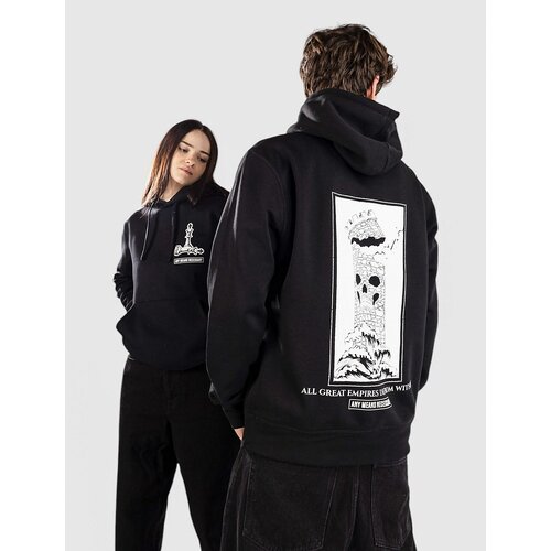 Any Means Necessary Tower Pulover s kapuco black Slike