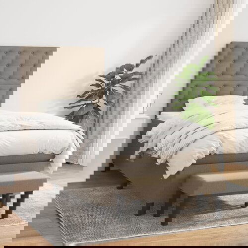  The Living Store Box spring postelja z vzmetnico taupe 80x200 cm blago - Box Spring Postelja, (21517160) Slike