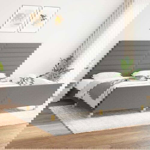  Posteljni okvir z vzglavjem temno siv 160x200 cm blago, (20905693) Cene
