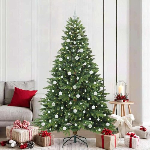vidaXL Umestno božično drevo med 300 LED Zelena 210 cm PE in PVC Cene