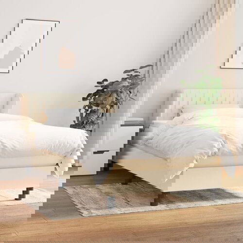 The Living Store Box spring postelja z vzmetnico krem 90x200 cm blago - Box Spring Postelja, (21512814) Slike