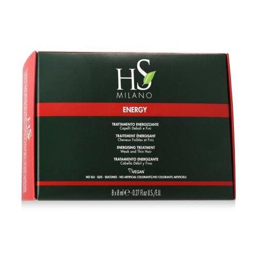 HS MILANO Energy Energising Treatment nega brez izpiranja tanki lasje &amp;scaron;ibki in oslabljeni lasje 8x8 ml unisex Slike