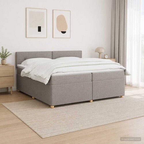  Boxspring krevet s madracem Sivosmeđa 200 x 200 cm Tkanina - Sivosmeđa 200 x 200 cm Pro&scaron;iveno gumbima Cijene