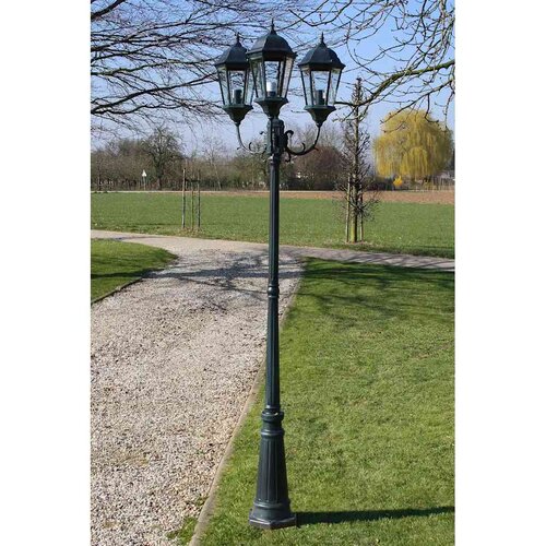  Vrtna stupna svjetiljka 3-lanterne 230 cm tamno zelena/crna Cijene