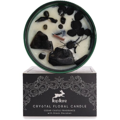 HOP Hare Kristalna sveča – Kralj mečev - Soy Wax, Fragrance, Glass, Gemstones - Majhna pozornost - Za 30 let Cene