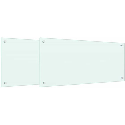  Kuhinjski zid 2 pcs Bijelo 90 x 40 cm Staklo otporno na udarce Slike