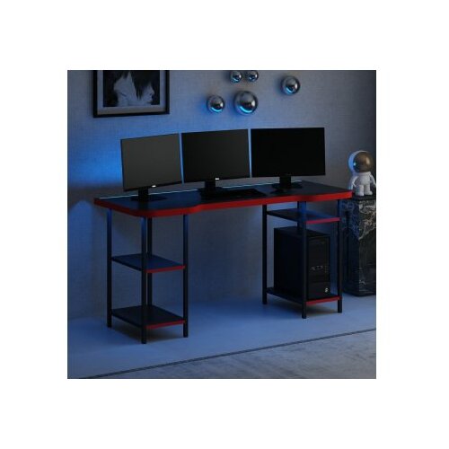 Hanah home gaming desk phoenix 4 black red Slike