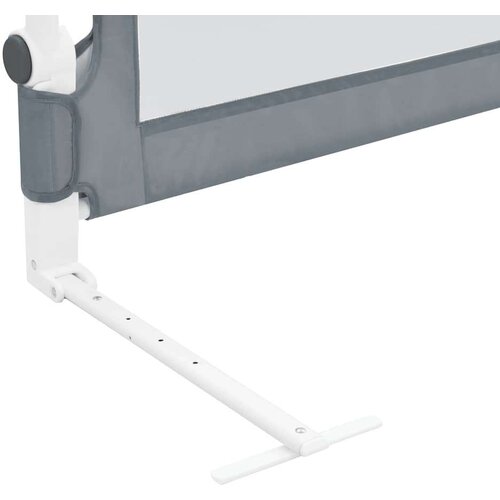 VidaXL sigurnosna ogradica za dječji krevet siva 150 x 42 cm poliester Slike
