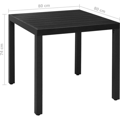 VidaXL 5-dijelni vrtni blagovaonski set aluminijski crni Slike