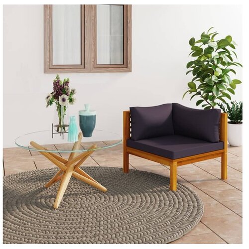  Modularna kutna sofa s tamnosivim jastucima bagremovo drvo Cijene