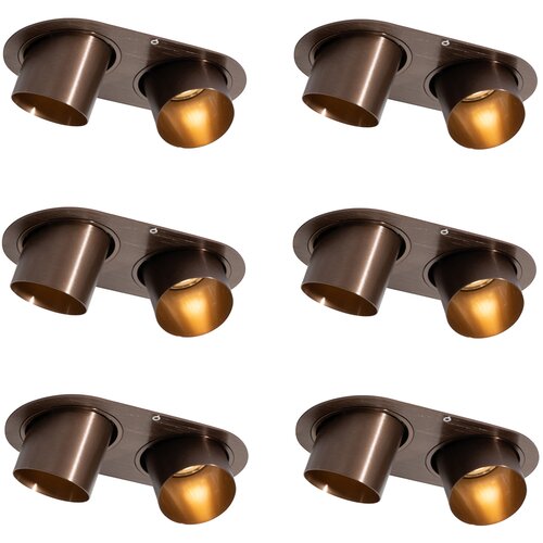 QAZQA Set van 6 inbouwspots donkerbrons GU10 50mm 2-lichts - Installa Slike