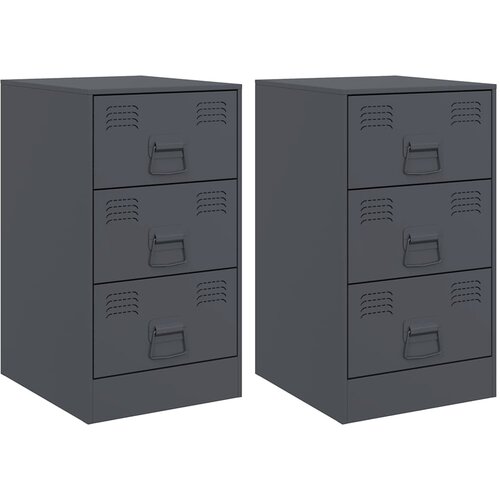 Maison Chic Dvo delni komplet Nočne omarice - Nočne mize antracit 34,5x39x62 cm jeklo, (21690121) Cene