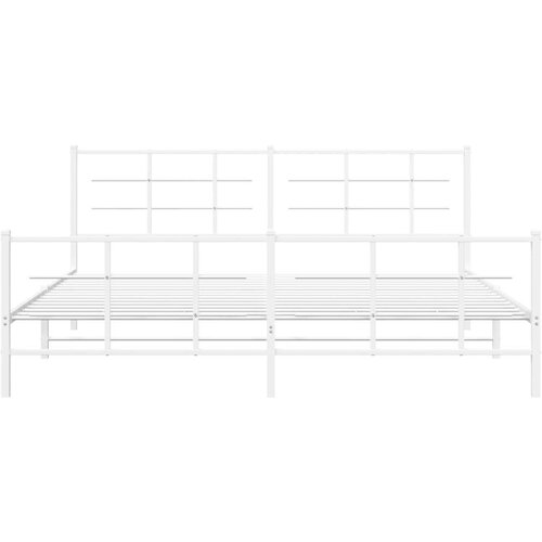 VidaXL Metalni okvir kreveta uzglavlje i podnožje bijeli 193x203 cm Slike