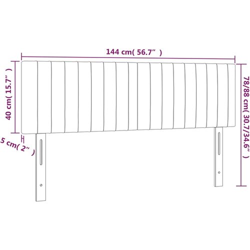  LED uzglavlje tamnosmeđe 144x5x78/88 cm od tkanine Slike