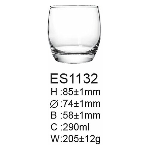 Staklena čaša za viski 290 ml Barrel 6/1 ES1132 Cene