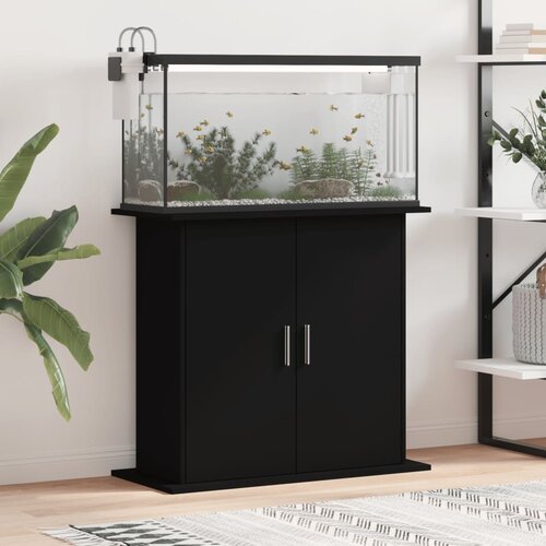VidaXL Stojalo za akvarij črno 81x36x73 cm inženirski les Slike