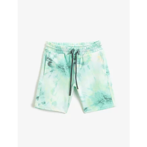 Koton Tie Waist Patterned Tie Dye Shorts With Pockets