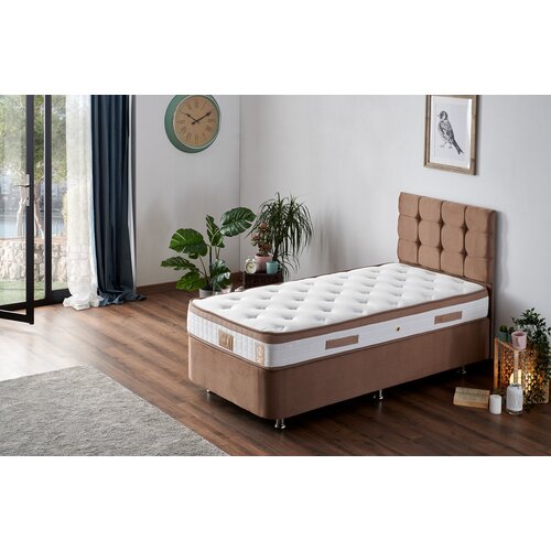 Hanah home dušek, baza i uzglavlje za jednokrevetni krevet latte 80 x 180cm Slike