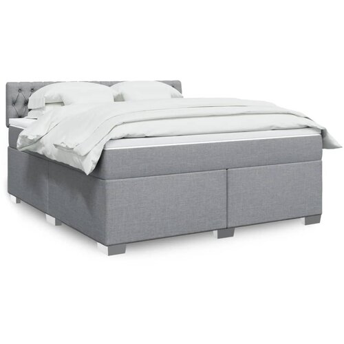 vidaXL Box spring postelja z vzmetnico svetlo siva 180x200 cm blago Cene