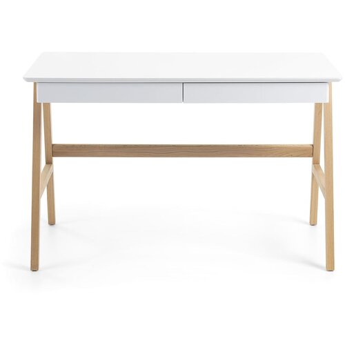 Kave Home Delovna miza z belo plo&amp;scaron;čo Ingo, 120 x 60 cm Slike