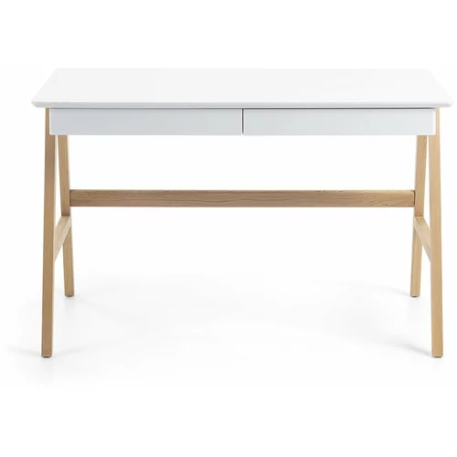 Kave Home radni stol s bijelom pločom Ingo, 120 x 60 cm