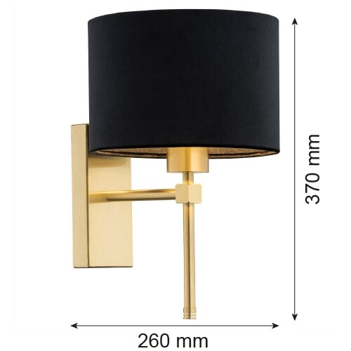  Argon 8050 - Zidna lampa ABBANO 1xE27/15W/230V mesing/crna Slike