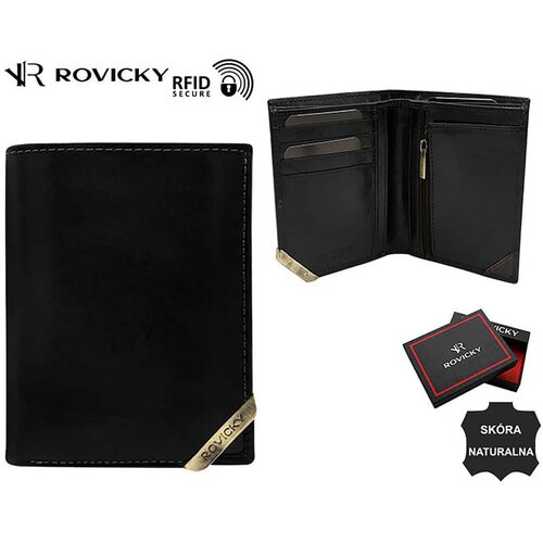 Fashionhunters Black and dark brown men's wallet with a gold accent Cene