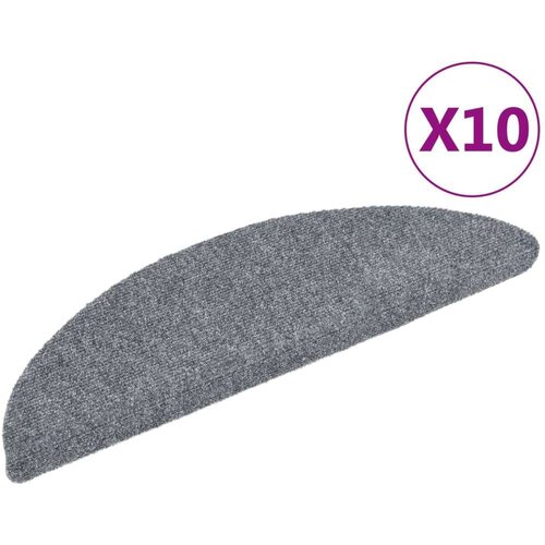 VidaXL Samolepilne preproge za stopnice 10 kosov svetlo sive 56x17x3cm Slike