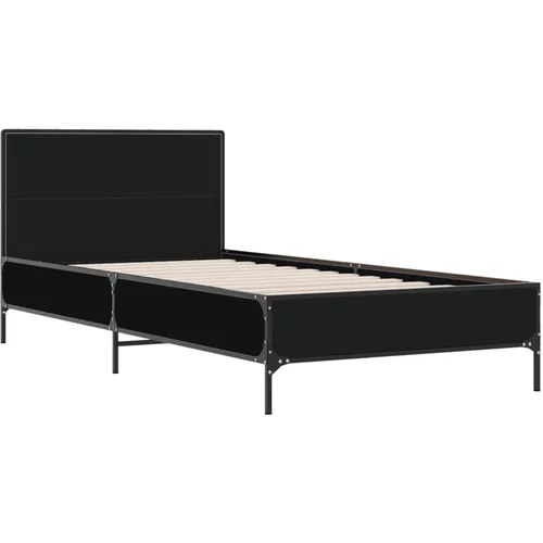 vidaXL Okvir za krevet crni 100x200 cm konstruirano drvo i metal