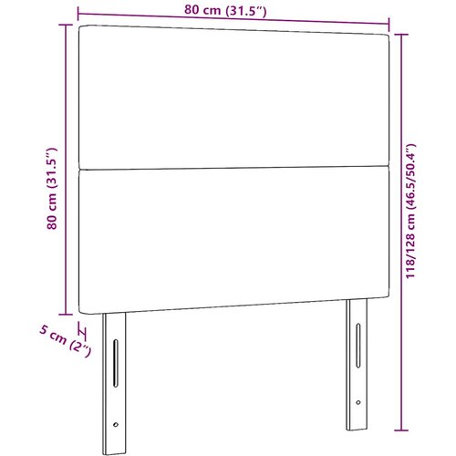  Uzglavlje Tamno siva 80 cm Kordura tekstil Slike